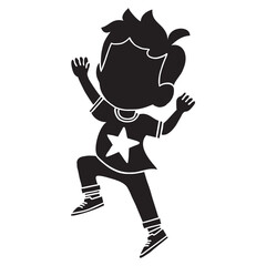 cartoon silhouette of child 