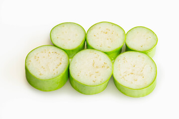 白長なすの輪切り