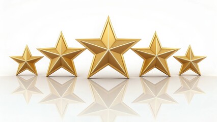Five golden stars of success and achievement