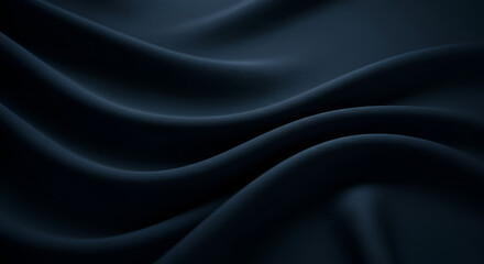 Fototapeta premium Elegant dark blue fabric with soft waves and subtle shadows, a calming aesthetic
