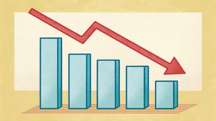 Downturn graph illustrates declining business performance