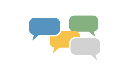 Four colorful speech bubbles communicating ideas and discussions in a digital conversation vector