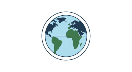 Global earth emblem a stylized representation of earth divided into four quadrants symbolizing unity and connectivity vector