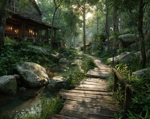 Cabin Retreat in Emerald Forest