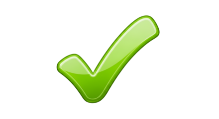 Green check mark design isolated PNG with Transparent Background