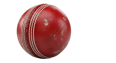 Red cricket ball close-up isolated PNG with Transparent Background