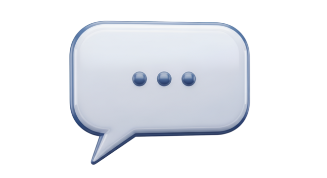 Message bubble with three dots icon isolated PNG with Transparent Background