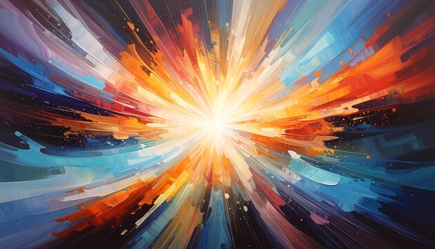 Abstract radial explosion of vibrant colors