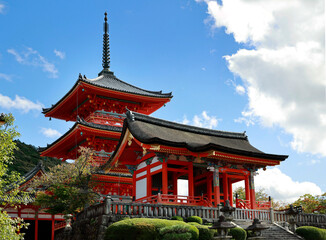 view of the tower of Japanese temple in kyoto-Japan