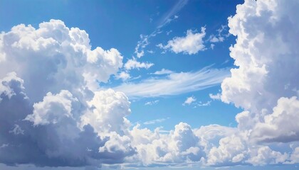 Vast sky filled with fluffy clouds