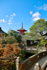 view of the tower of Japanese temple in kyoto-Japan