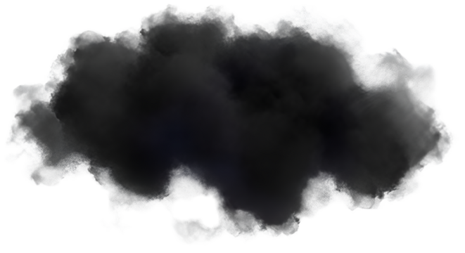 Dark ominous storm cloud illustration isolated PNG with Transparent Background