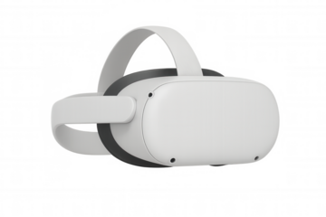 White vr headset isolated on transparent background, showcasing modern technology for immersive experiences