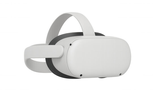 White vr headset isolated on transparent background, showcasing modern technology for immersive experiences