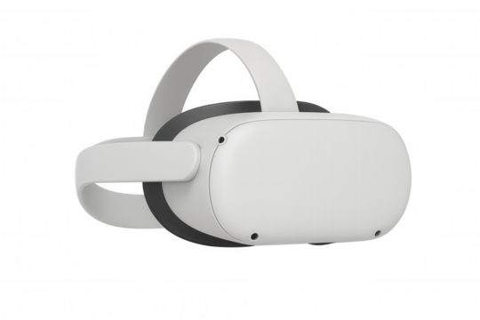 White vr headset isolated on transparent background, showcasing modern technology for immersive experiences