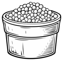 Caviar in a Bowl Illustration