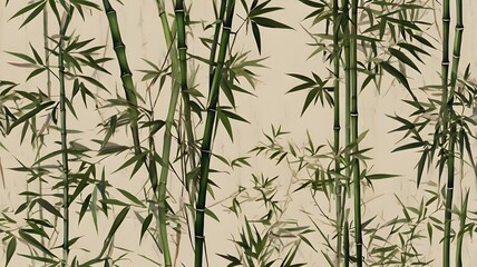 Seamless wallpaper pattern with banana leaves, monstera and palm leaves, vibrant green tropical theme, exotic and lively interior design texture,Generative Ai
