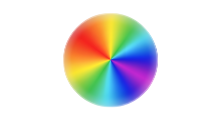 Circular color wheel with rainbow spectrum isolated PNG with Transparent Background