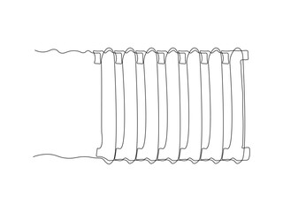 Abstract battery,radiator,heating,heater, continuous single one line art drawing sketch, logo