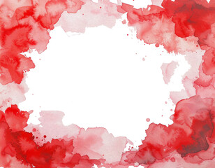 赤いペイントフレーム　背景透過　03