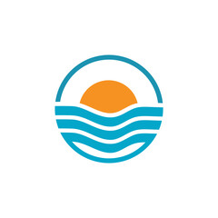 Fototapeta premium Water wave icon vector illustration design logo