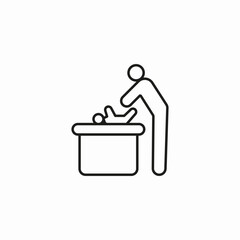 baby changing station icon sign vector