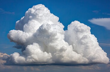 Fluffy cumulus cloud against a vibrant blue sky