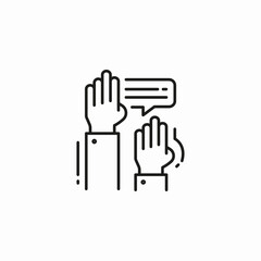 question answer hands icon sign vector
