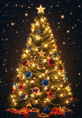 A Beautifully Decorated Tree for the Christmas Holidays.