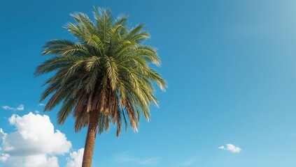 Fototapeta premium palm tree on blue sky