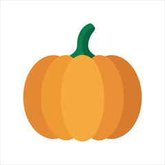 Simple Pumpkin Vector Icon with Flat Colors