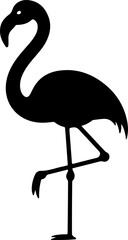 Flamingo black silhouette vector illustration