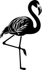 Flamingo black silhouette vector illustration