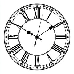 A simple vector illustration of an old clock, white color