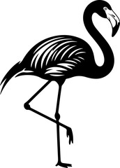 Flamingo black silhouette vector illustration