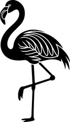 Flamingo black silhouette vector illustration
