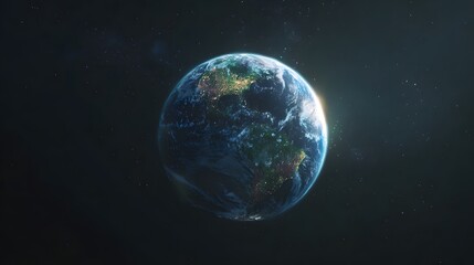 Obraz premium Realistic Earth globe in starry space