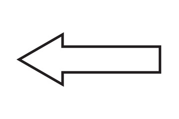 Left long black arrows on white background . EPS 10. Single line dark arrows . Arrowhead black icon . pointing arrows on white background.