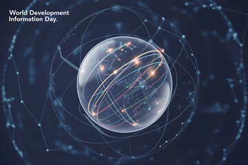Global connectivity network abstract digital planet earth with glowing data streams representing information flow and technology