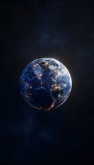 Obraz premium Luminous Earth in Cosmic Sky