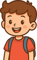 Illustration of a little Boy with a Backpack