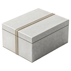 Matte light gray rectangular product box with clean surface and sharp edges