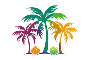 tropical island with palm trees