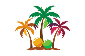 tropical island with palm trees