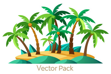 tropical island with palm trees