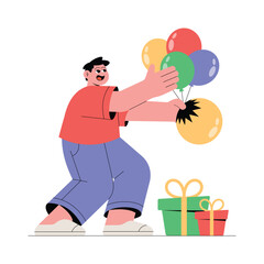 Party Blast Flat Vector Illustration