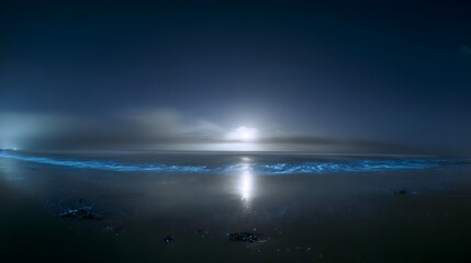 Fototapeta premium Panoramic Moonlit Ocean