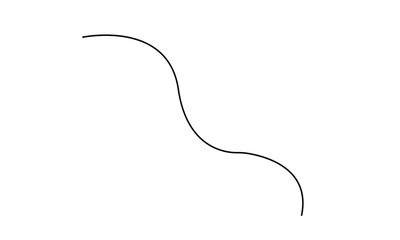 A simple, curved line that gently descends from the top left to the bottom right.