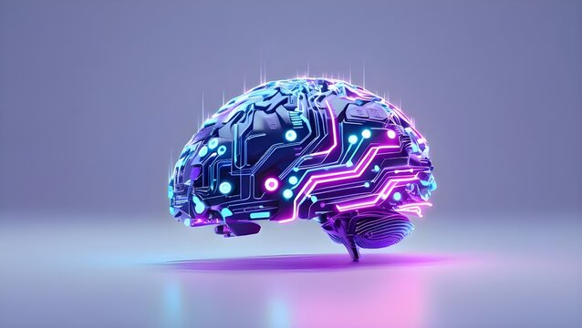 Isolated Brain Organ Illustration &ndash; Human Head, Mental System, Cerebral Function, Thought, Idea and Health Science Concept Design