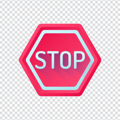Stop Sign Icon for Traffic Control